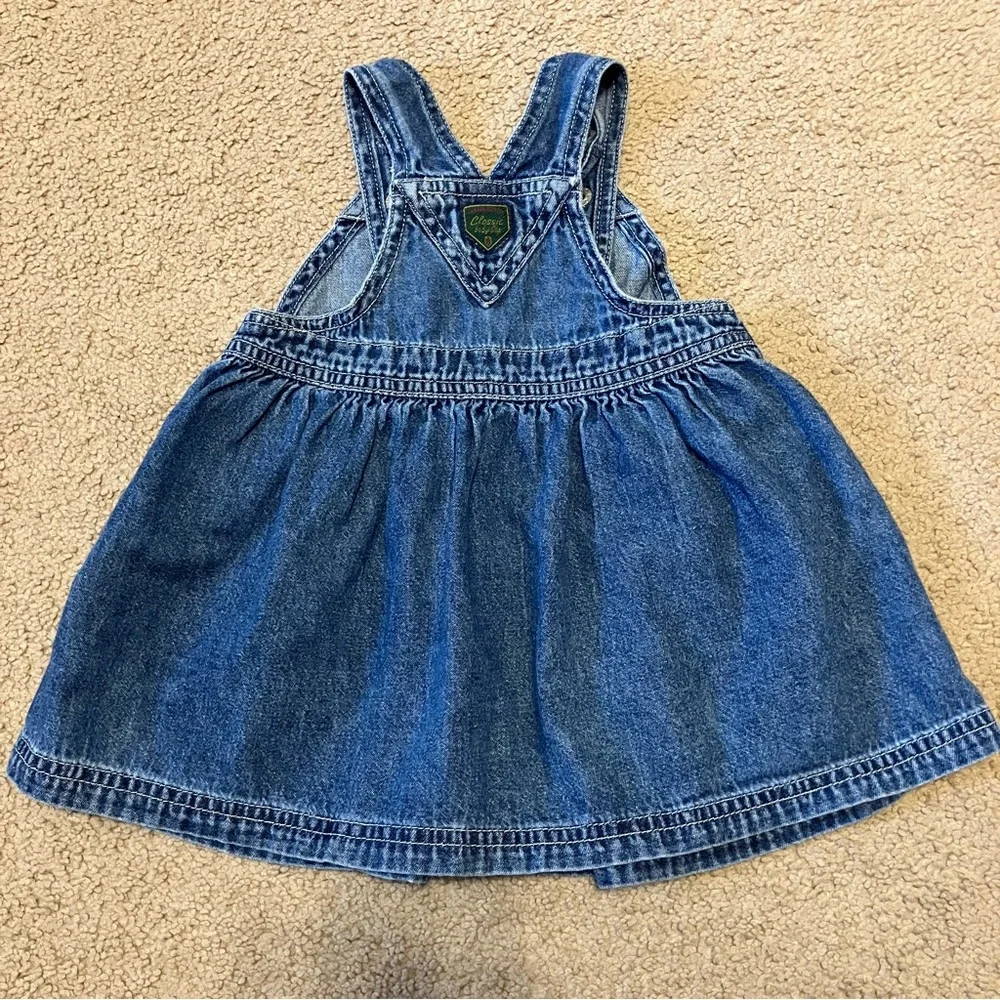 Vintage‎ Newborn Girl's Gap Jean Jumper Dress & Vitamins Kids One Piece